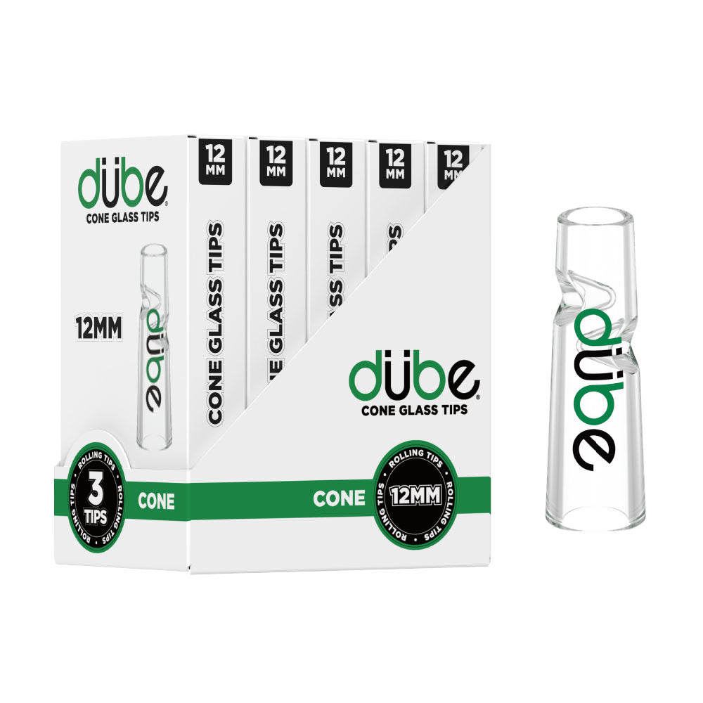 DUBE 12MM CONE GLASS TIP 3 PACK - 5 COUNT DISPLAY