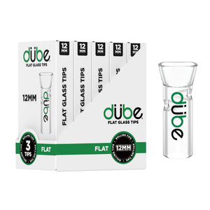 DUBE 12MM FLAT GLASS TIP 3 PACK - 5 COUNT DISPLAY